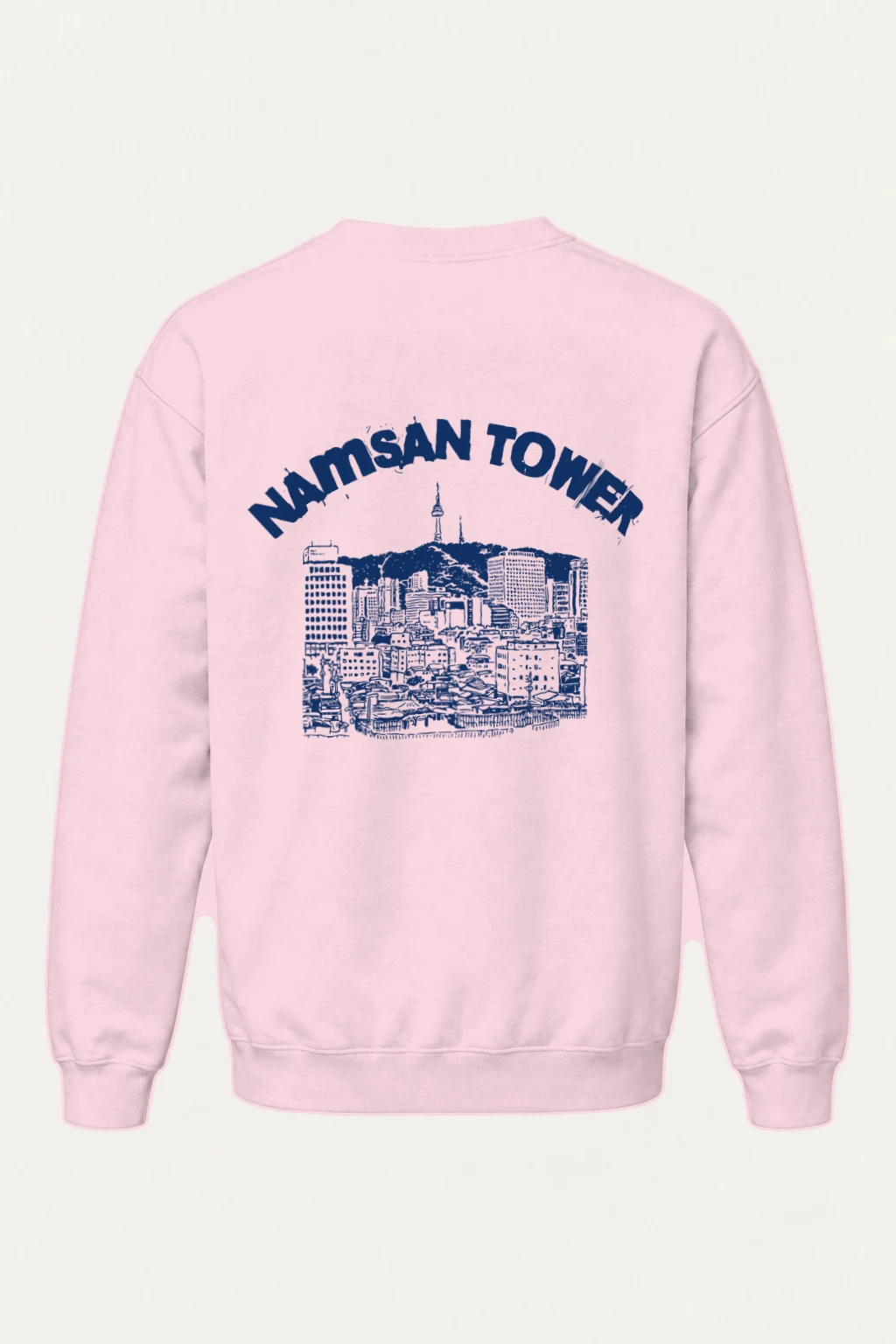 "Namsan Tower Cityscape" Heavy Blend Unisex Crewneck Sweatshirt | Gildan 18000