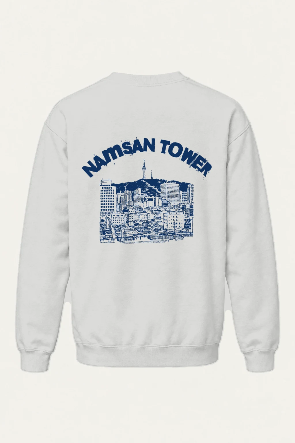 "Namsan Tower Cityscape" Heavy Blend Unisex Crewneck Sweatshirt | Gildan 18000