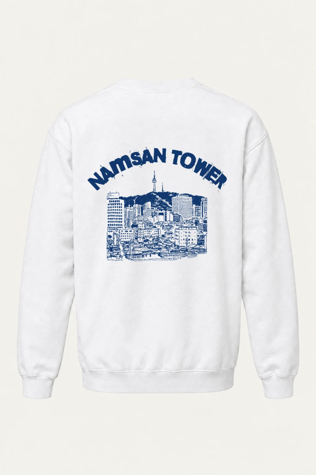 "Namsan Tower Cityscape" Heavy Blend Unisex Crewneck Sweatshirt | Gildan 18000