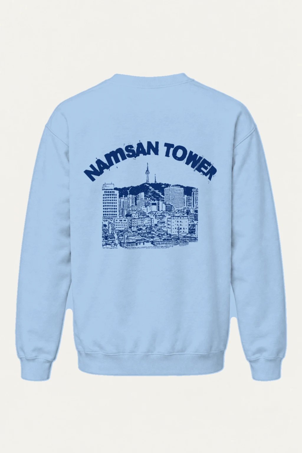 "Namsan Tower Cityscape" Heavy Blend Unisex Crewneck Sweatshirt | Gildan 18000