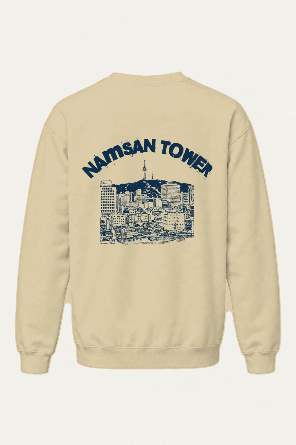 "Namsan Tower Cityscape" Heavy Blend Unisex Crewneck Sweatshirt | Gildan 18000