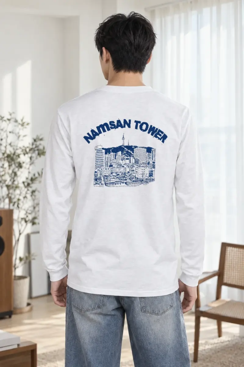 "Namsan Tower Cityscape" Unisex Longsleeve T-shirt