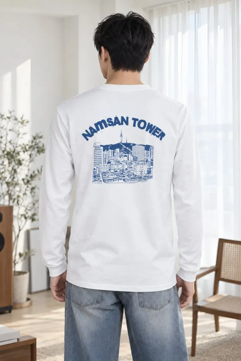"Namsan Tower Cityscape" Unisex Longsleeve T-shirt