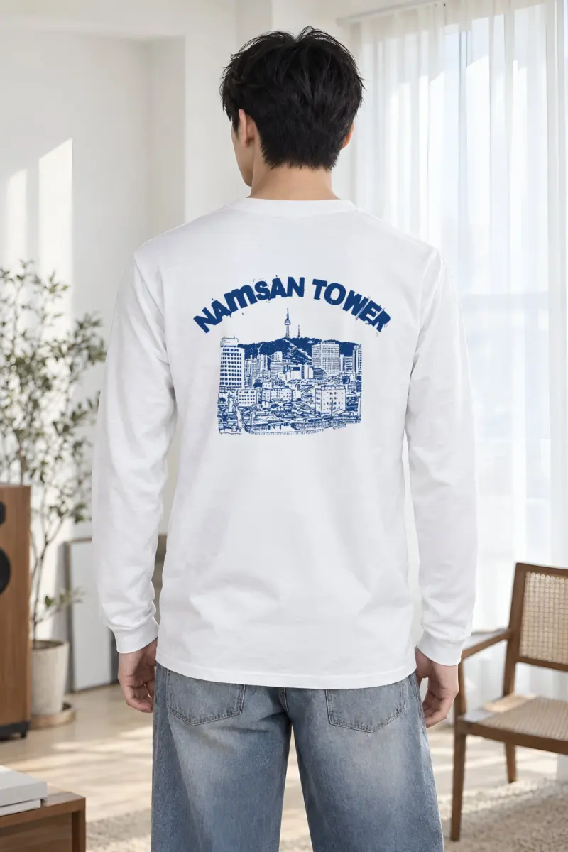 "Namsan Tower Cityscape" Unisex Longsleeve T-shirt