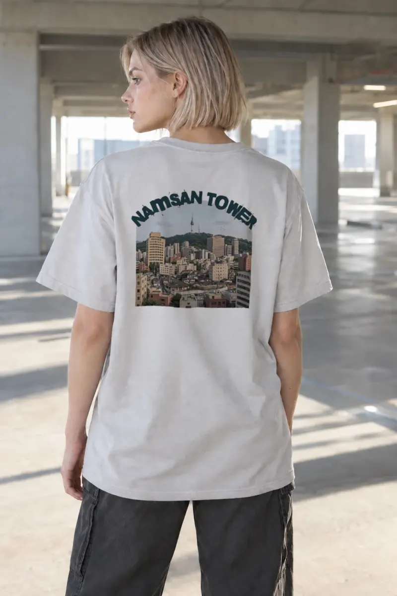 “Namsan Tower” Heavyweight Unisex Crewneck T-shirt | Gildan 5000