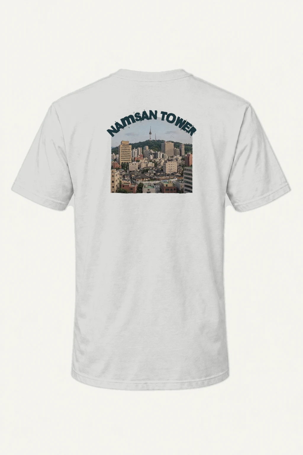 "Namsan Tower" Heavyweight Unisex Crewneck T-shirt | Gildan 5000