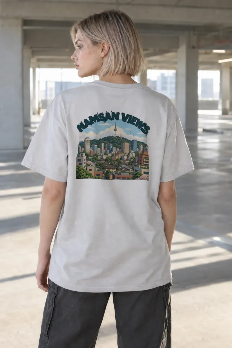 "Namsan Views" Heavyweight Unisex Crewneck T-shirt | Gildan 5000