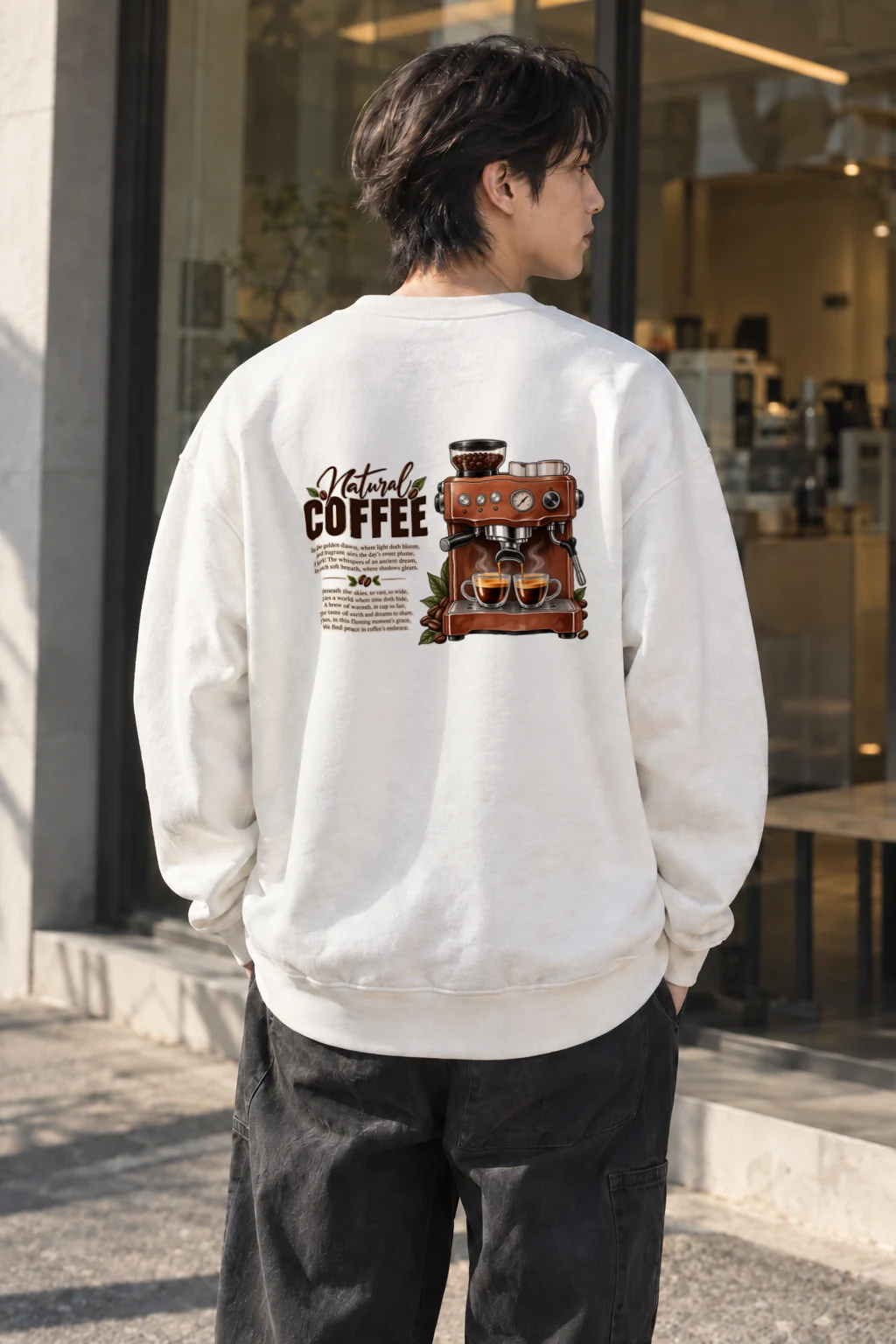 "Natural Coffee" Heavy Blend Unisex Crewneck Sweatshirt | Gildan 18000