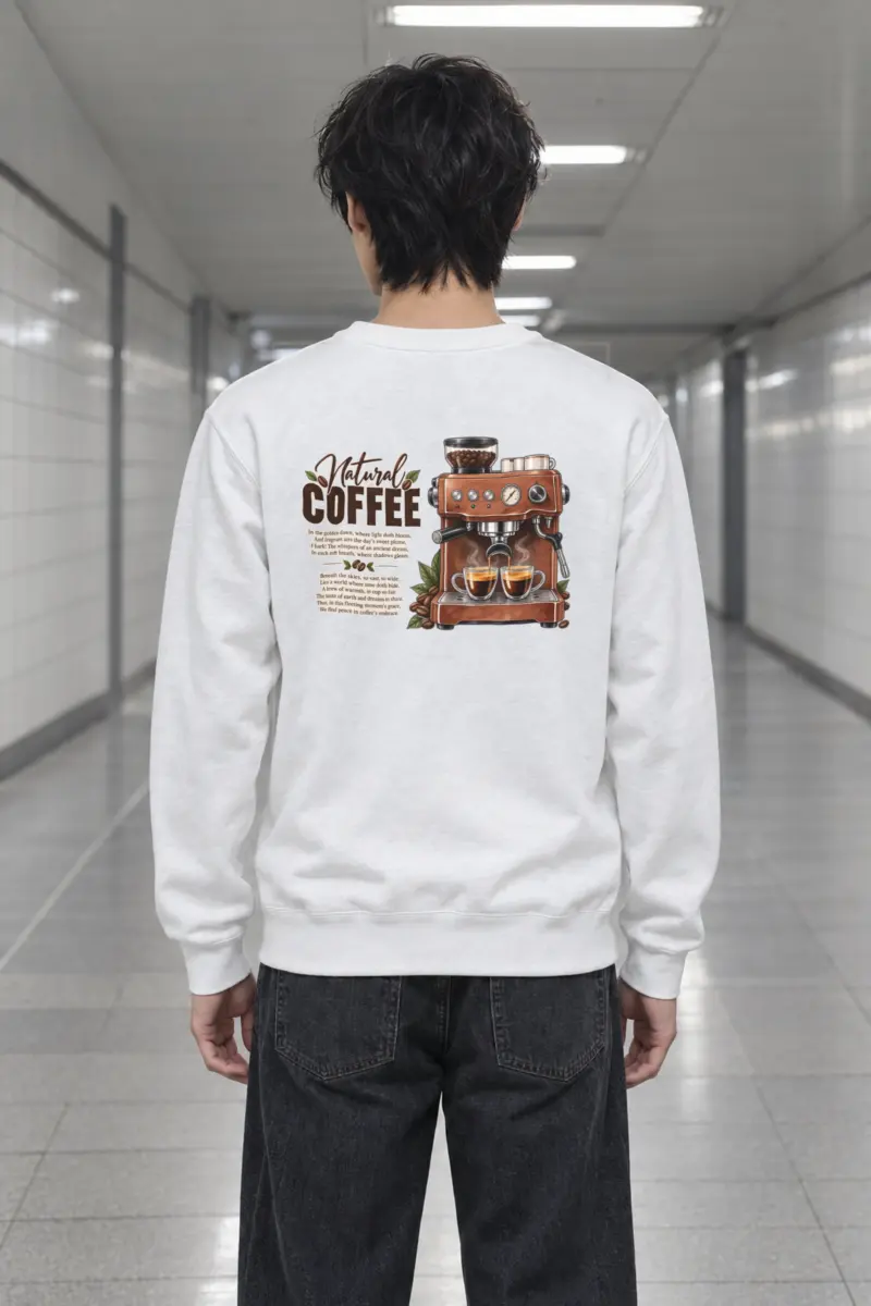 "Natural Coffee" Heavy Blend Unisex Crewneck Sweatshirt