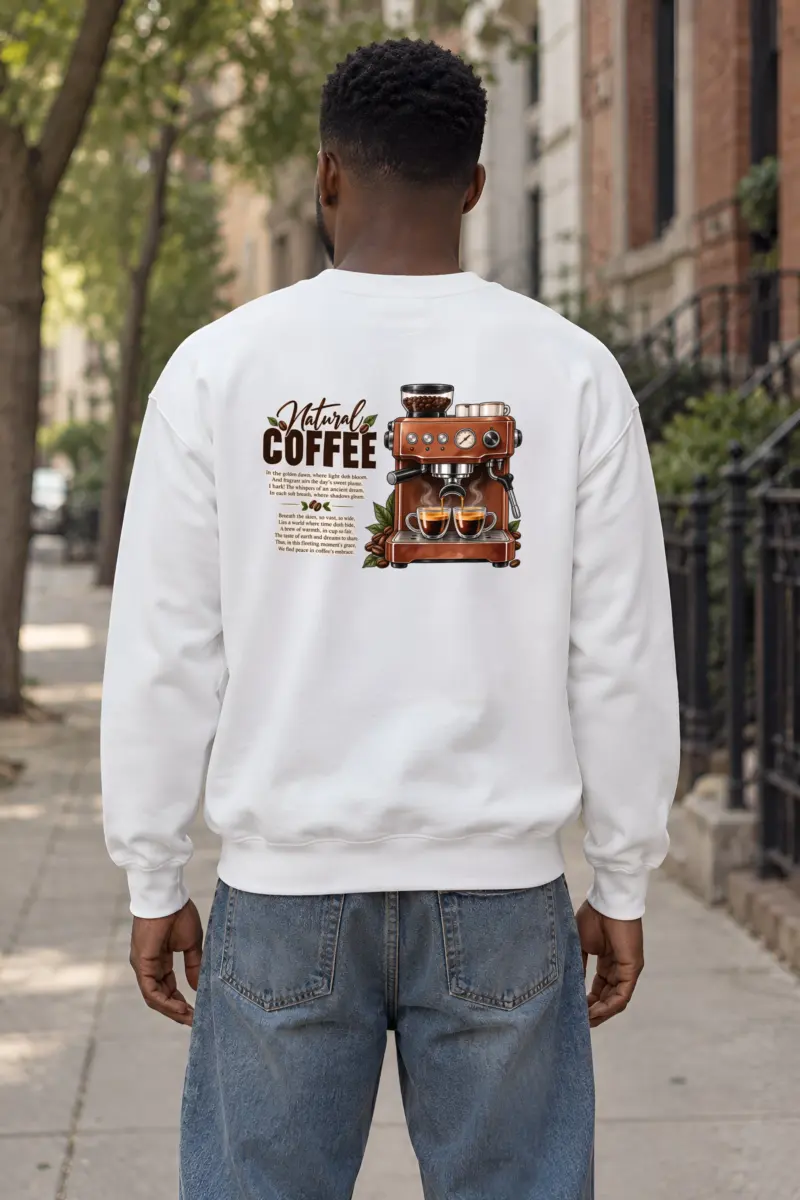 "Natural Coffee" Heavy Blend Unisex Crewneck Sweatshirt