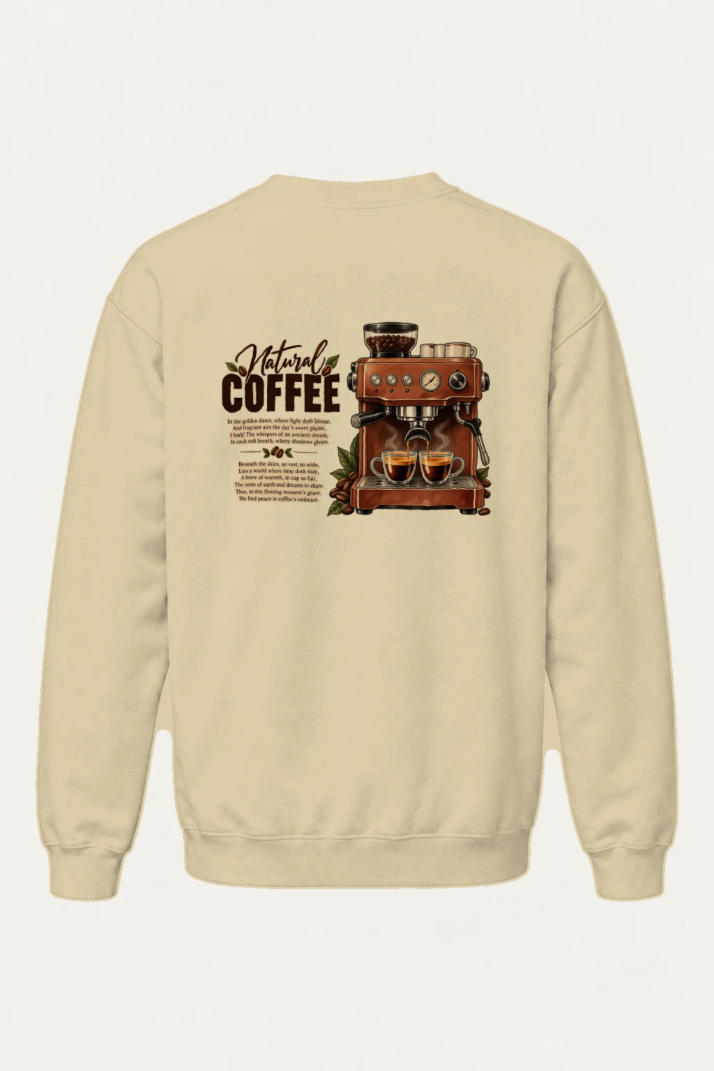"Natural Coffee" Heavy Blend Unisex Crewneck Sweatshirt | Gildan 18000