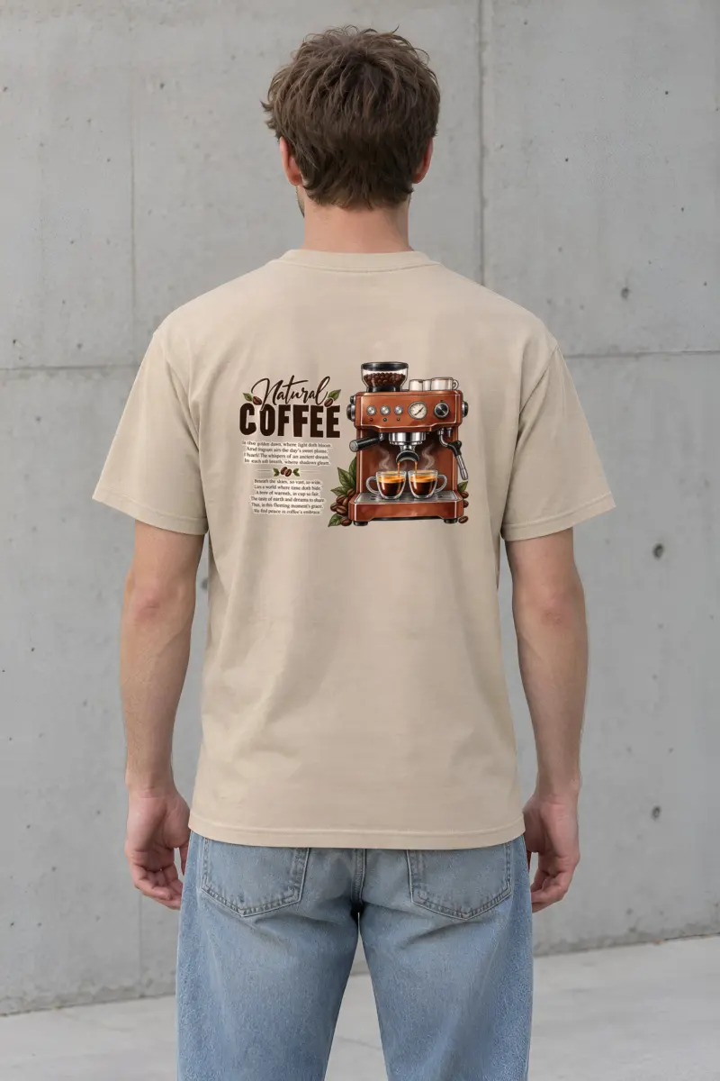"Natural Coffee" Heavyweight Unisex Crewneck T-shirt