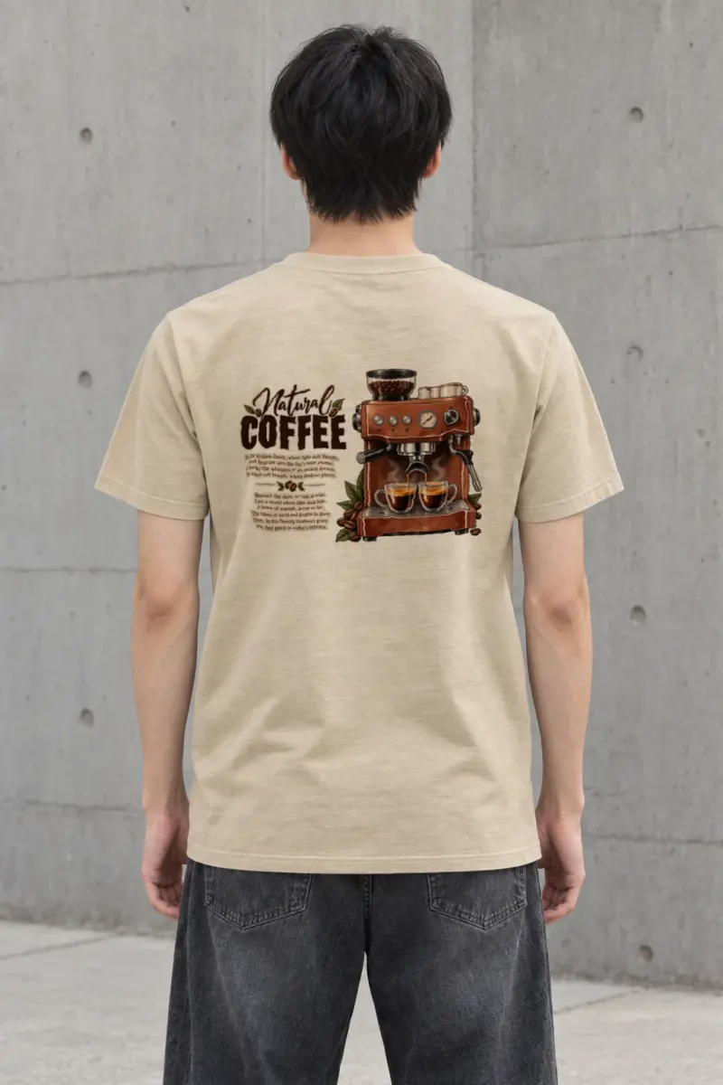 "Natural Coffee" Heavyweight Unisex Crewneck T-shirt