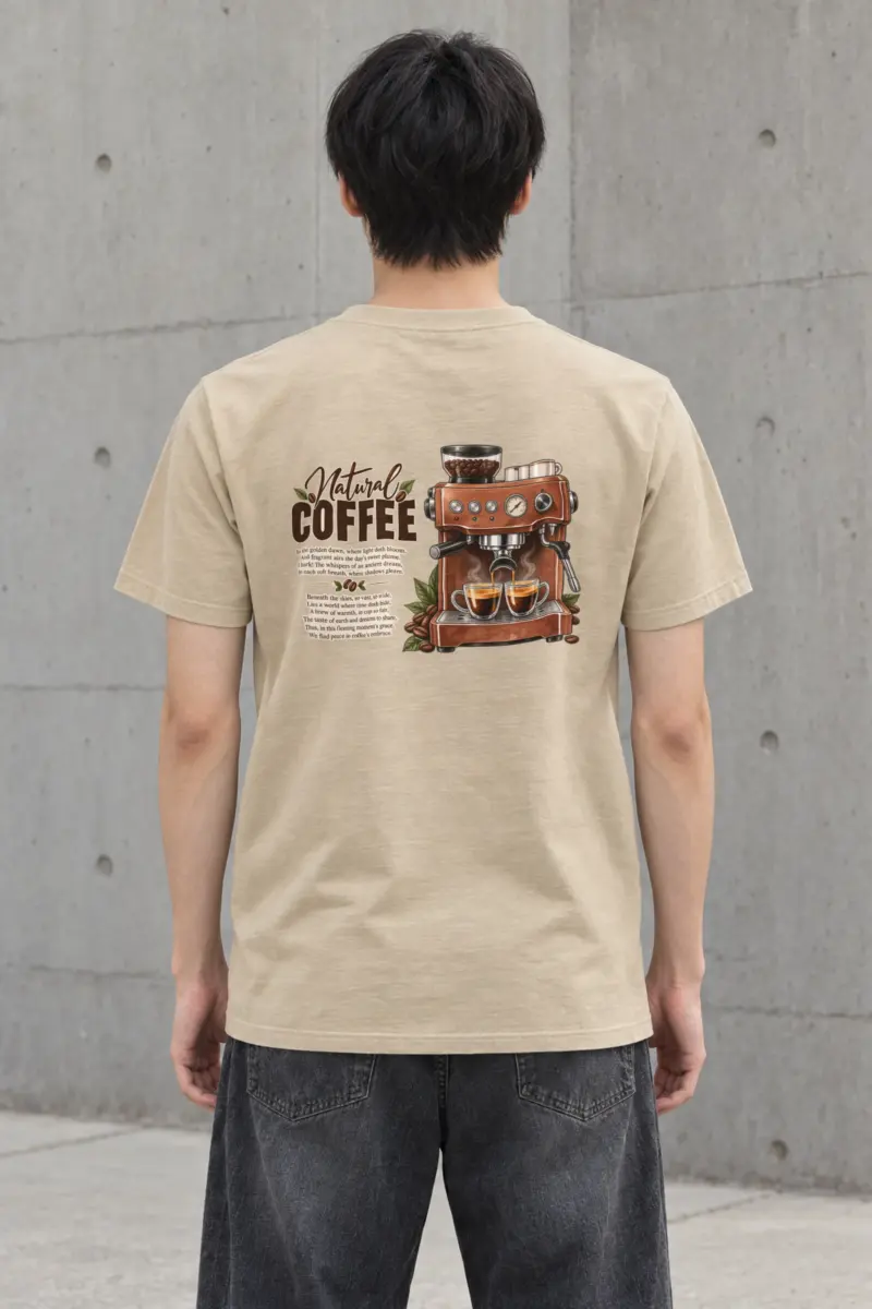 "Natural Coffee" Heavyweight Unisex Crewneck T-shirt
