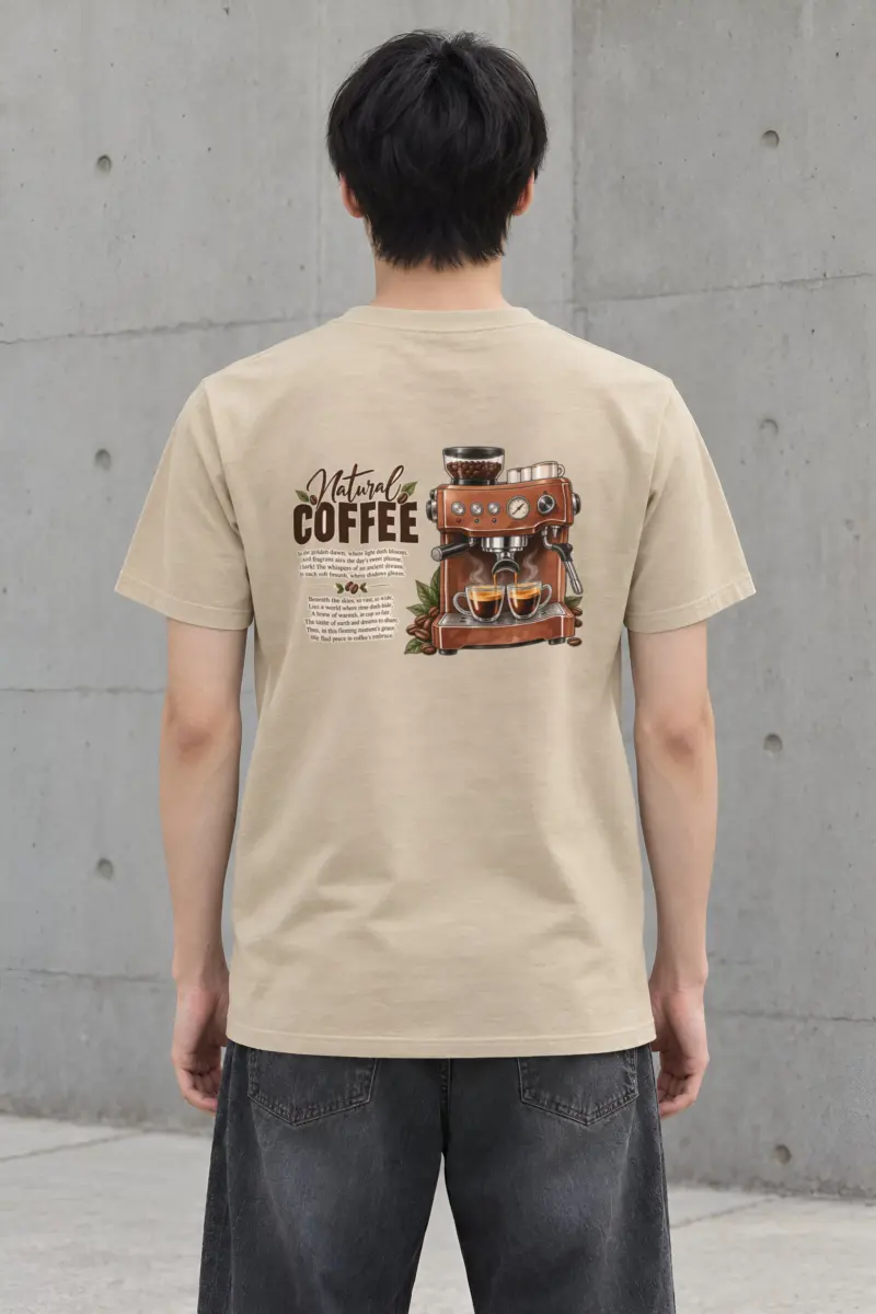 "Natural Coffee" Heavyweight Unisex Crewneck T-shirt