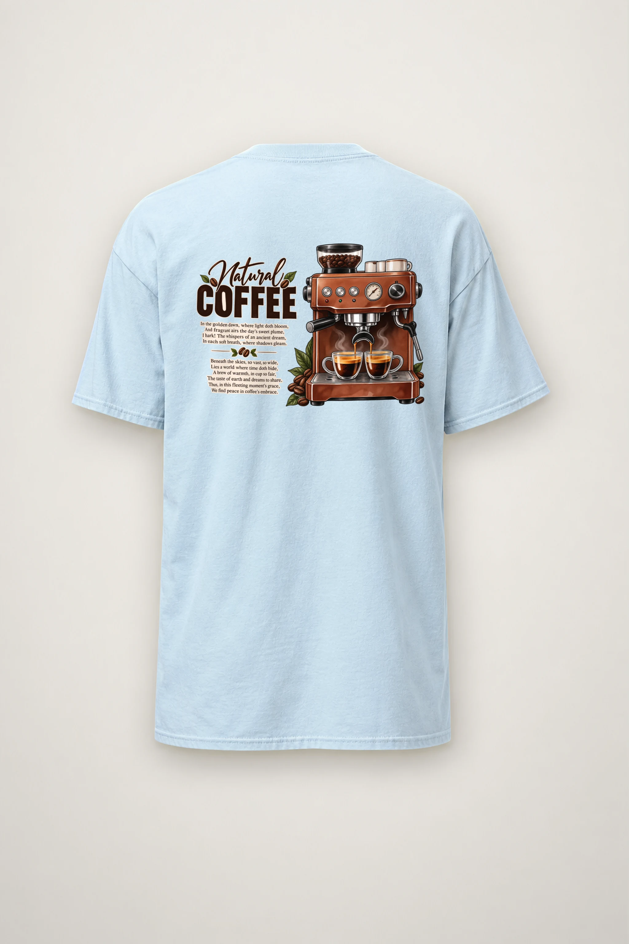 "Natural Coffee" Heavyweight Unisex Crewneck T-shirt