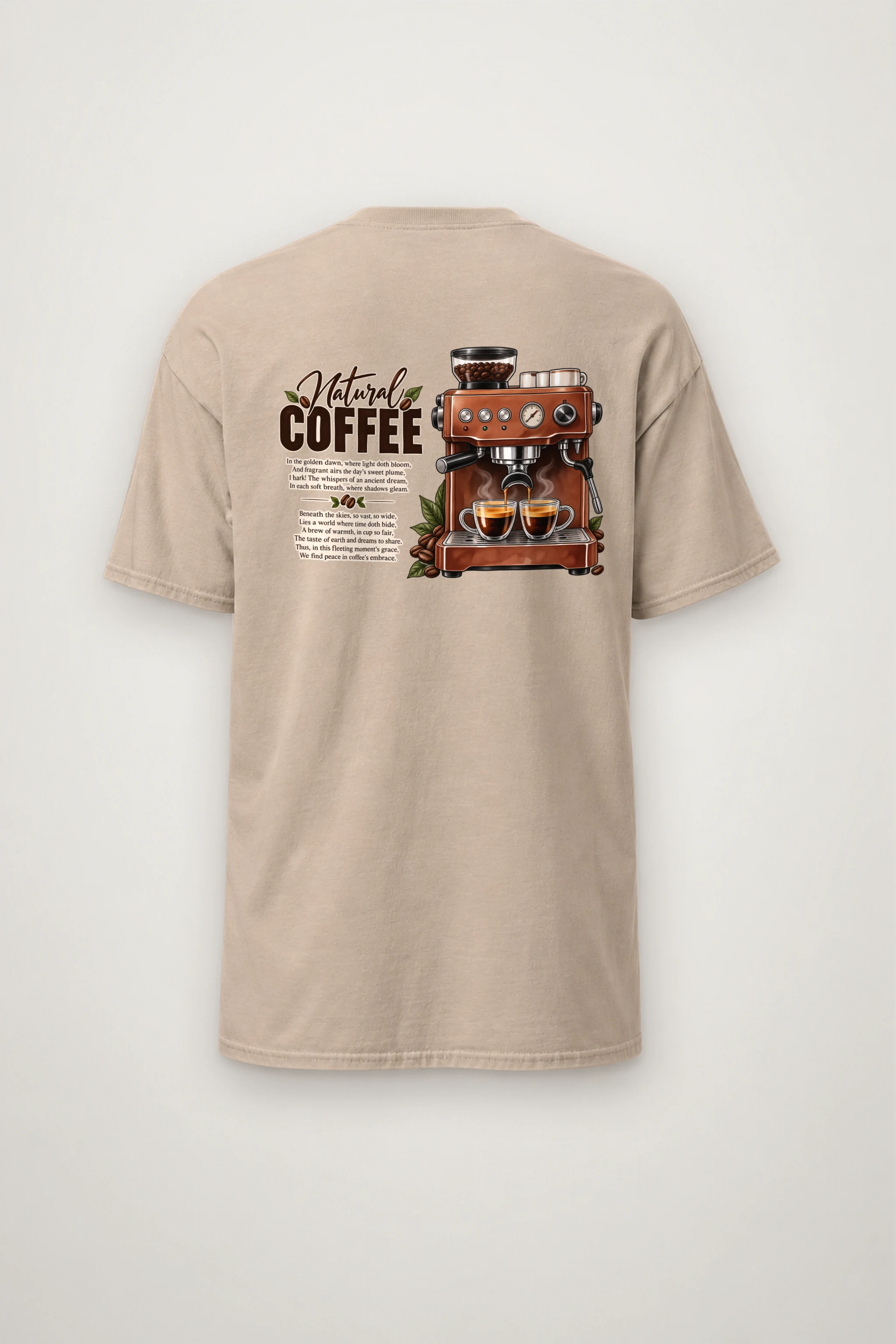"Natural Coffee" Heavyweight Unisex Crewneck T-shirt