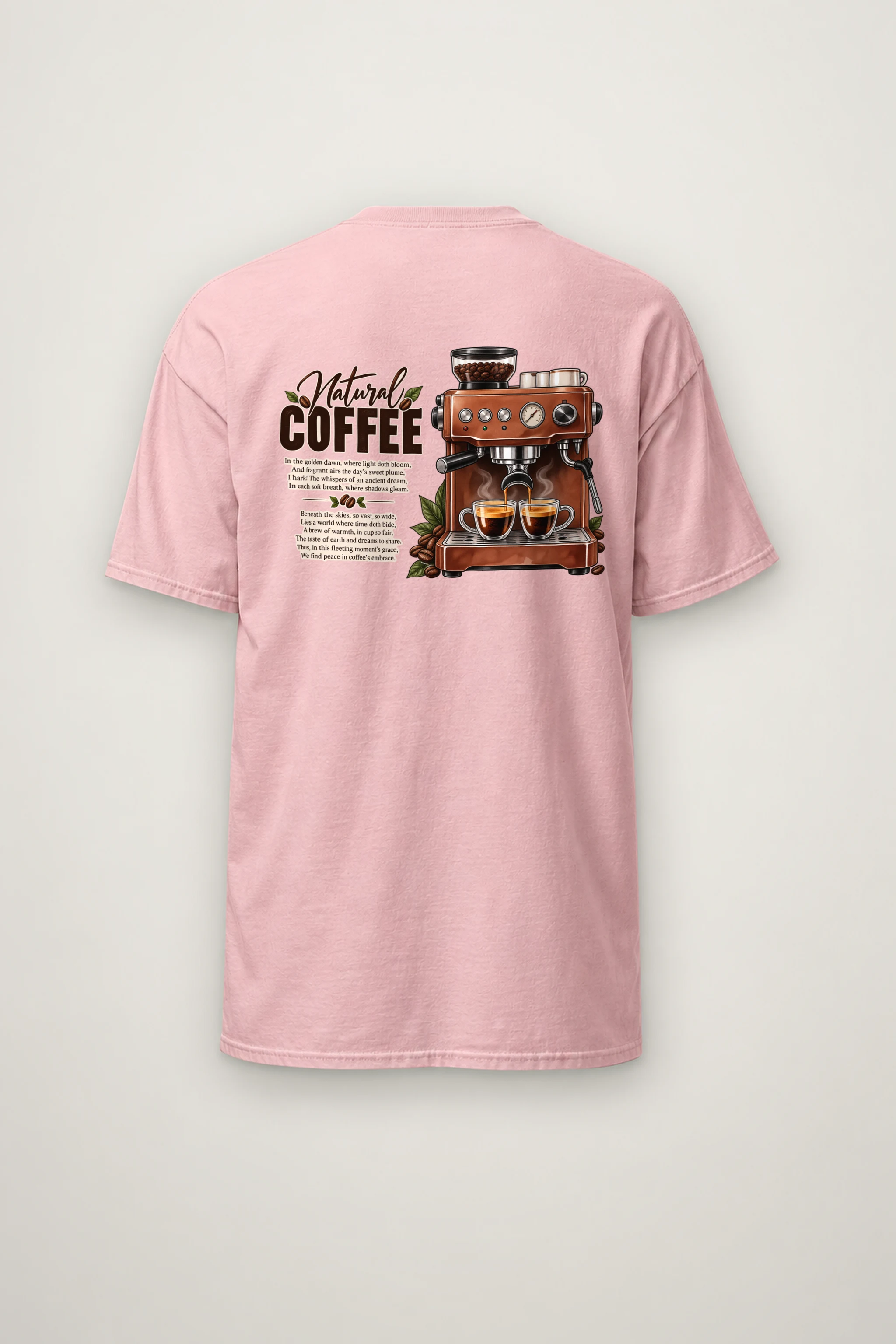 "Natural Coffee" Heavyweight Unisex Crewneck T-shirt