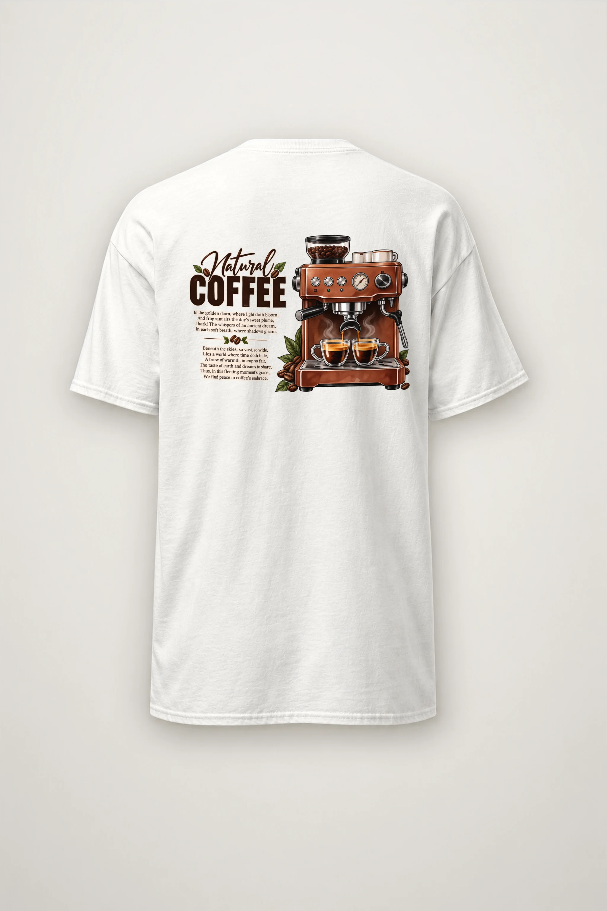 "Natural Coffee" Heavyweight Unisex Crewneck T-shirt
