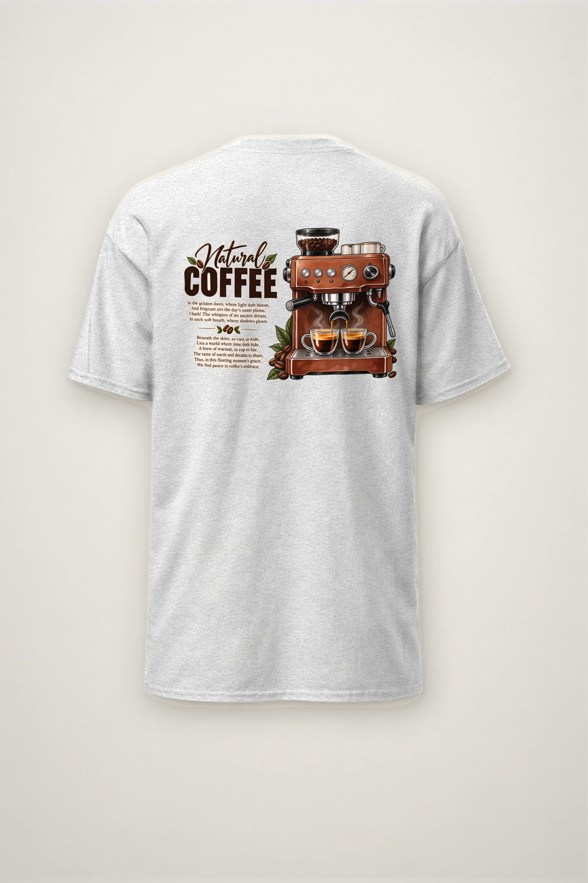 "Natural Coffee" Heavyweight Unisex Crewneck T-shirt