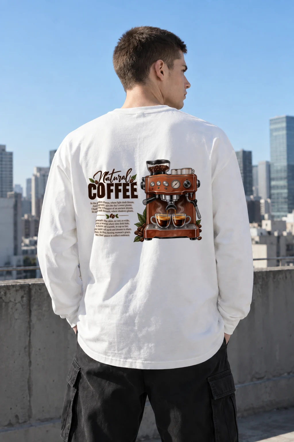 "Natural Coffee" Unisex Longsleeve T-shirt | Gildan 2400