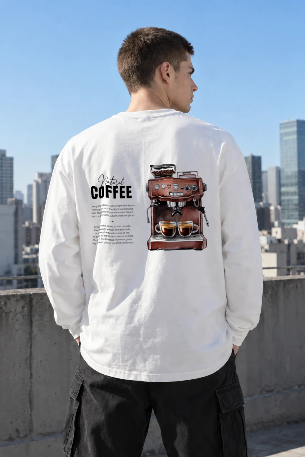 "Natural Coffee" Unisex Longsleeve T-shirt | Gildan 2400