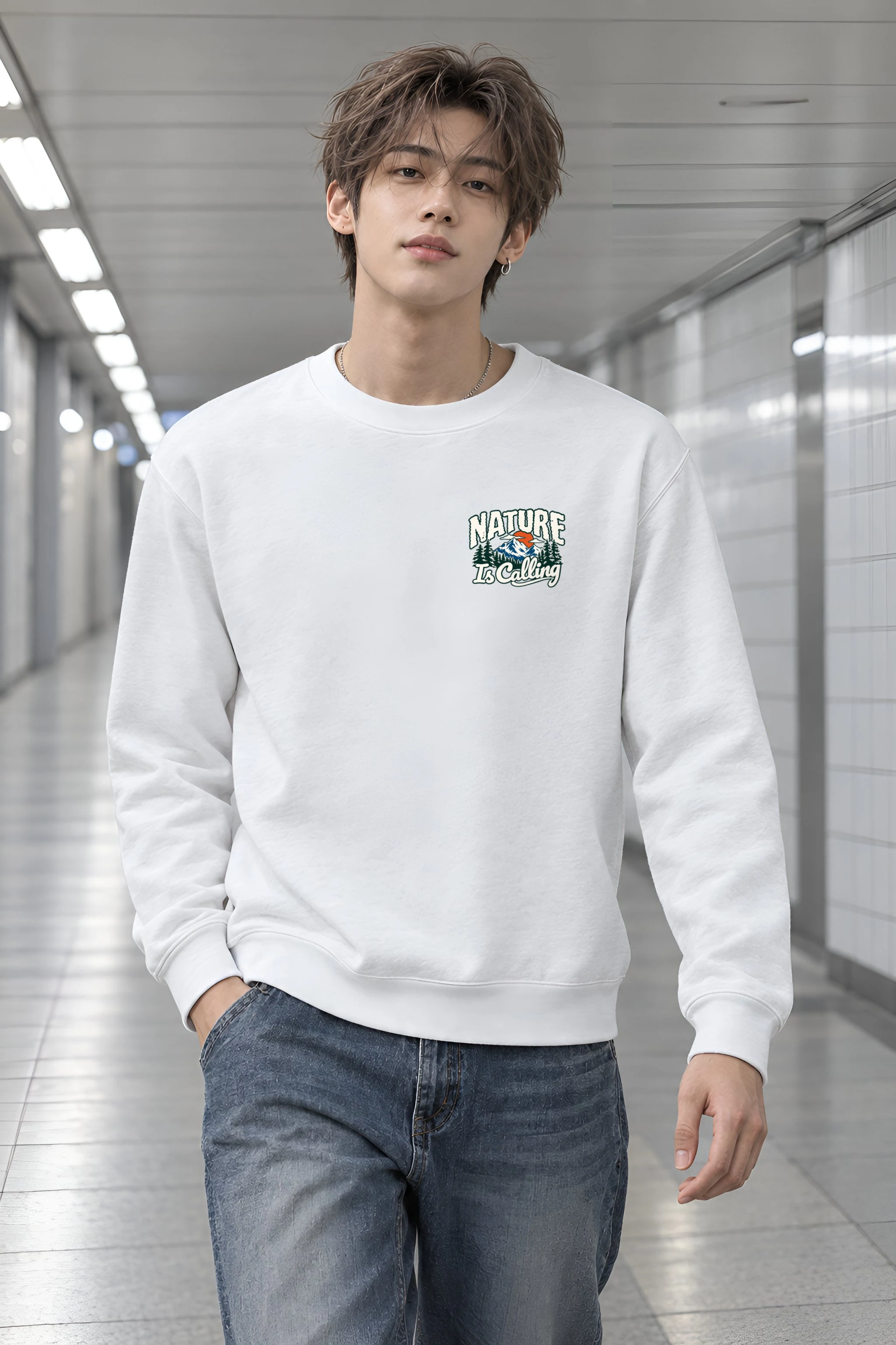 "Nature Is Calling" Heavy Blend Unisex Crewneck Sweatshirt