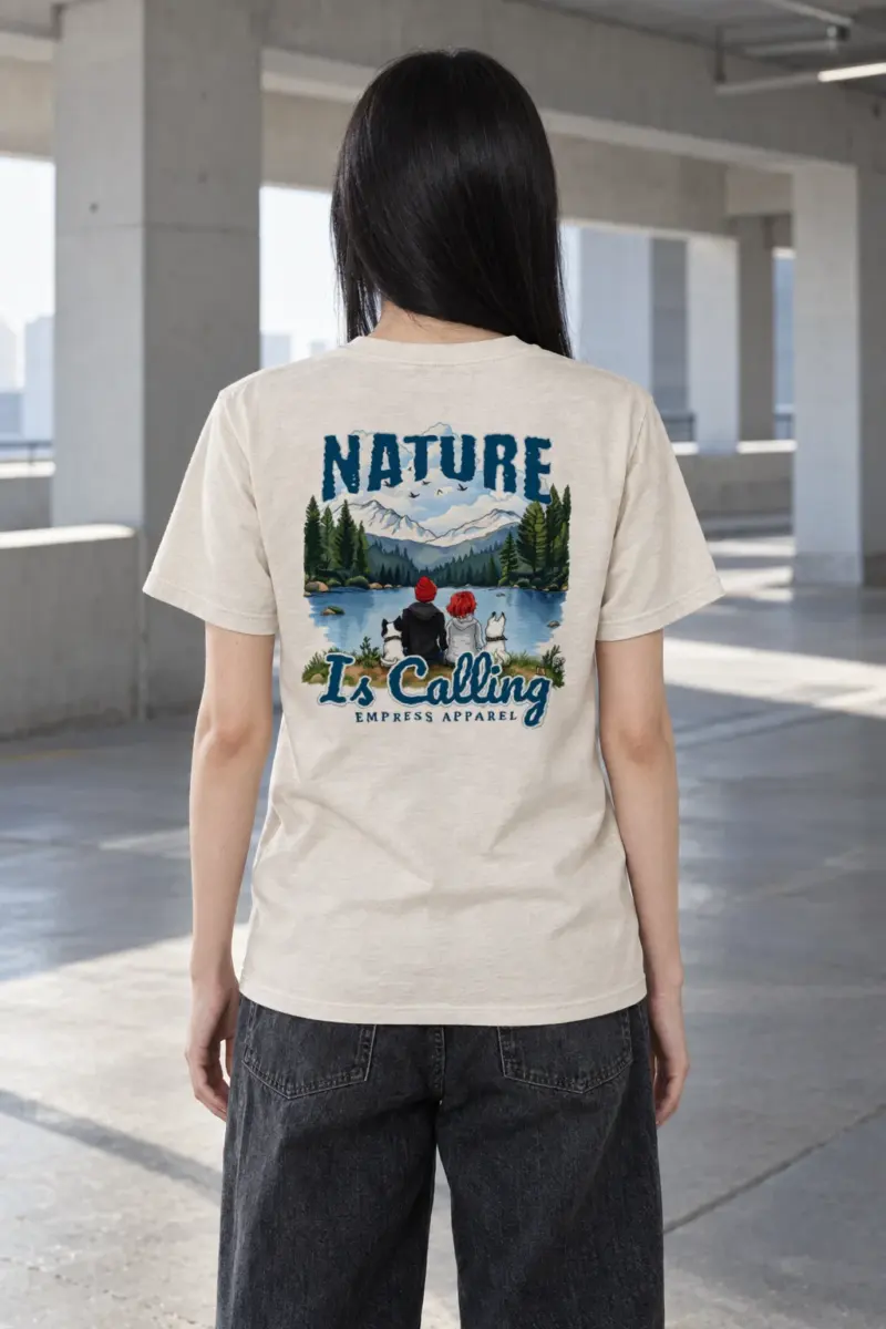 "Nature Is Calling" Heavyweight Unisex Crewneck T-shirt | Gildan 5000
