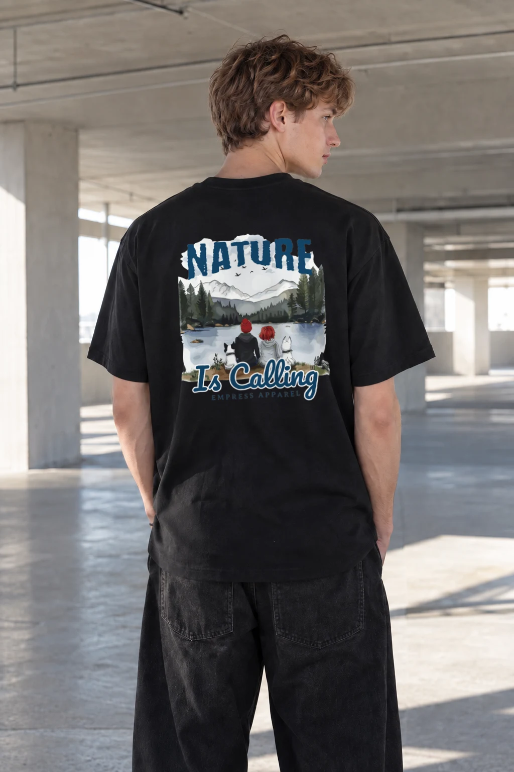 "Nature Is Calling" Heavyweight Unisex Crewneck T-shirt | Gildan 5000