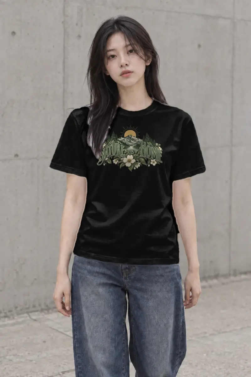 "Nature Is Home" Heavyweight Unisex Crewneck T-shirt | Gildan 5000