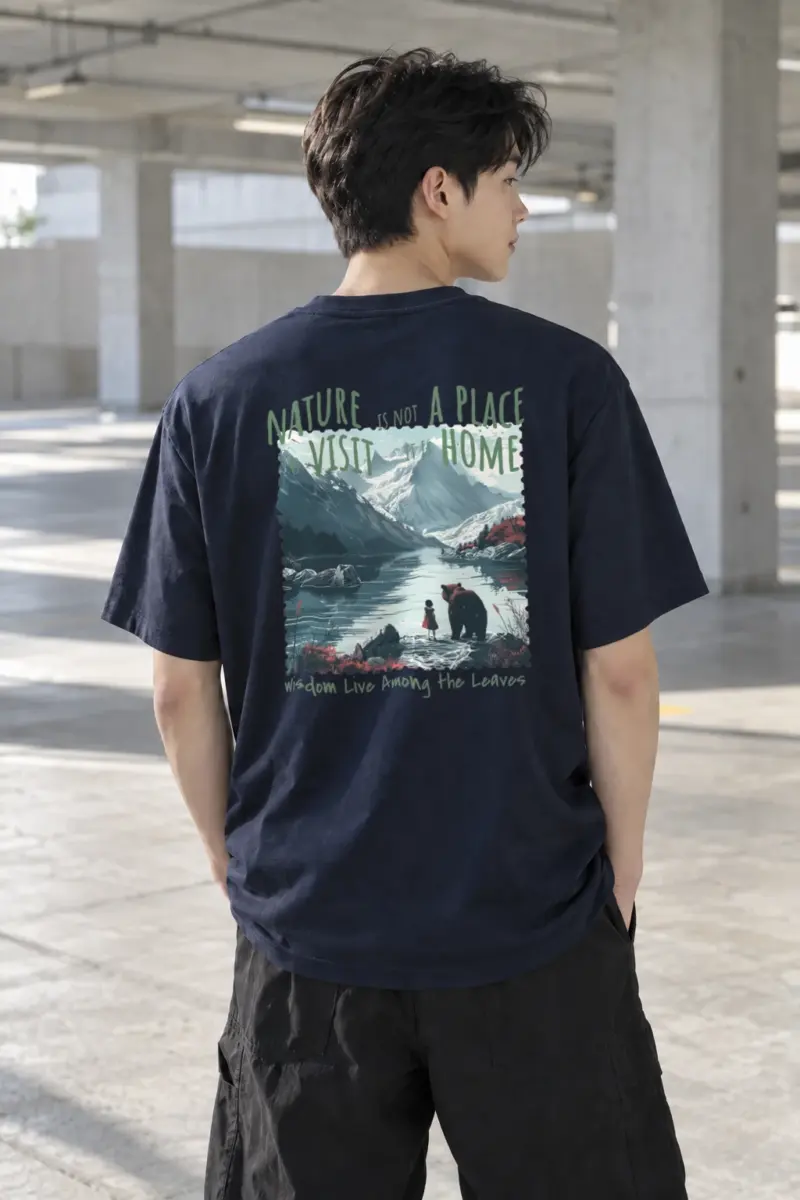 “Nature Is Home” Heavyweight Unisex Crewneck T-shirt | Gildan 5000