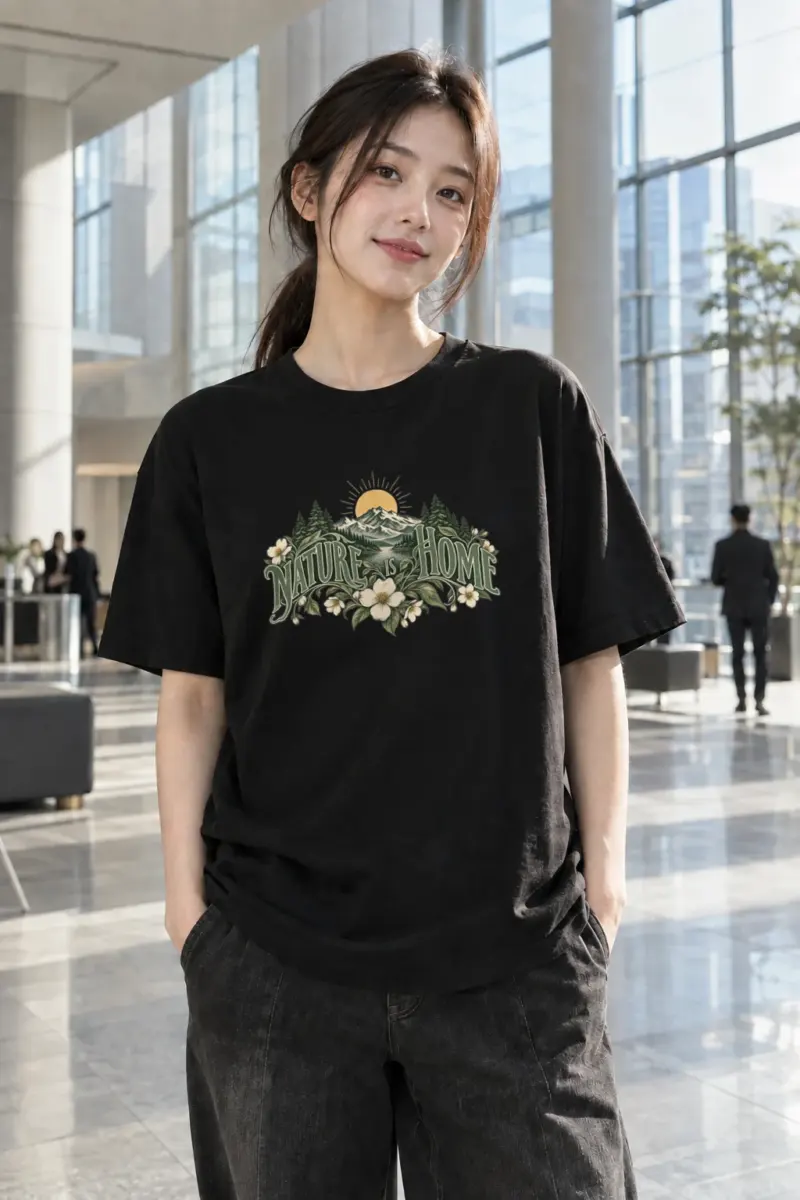 "Nature Is Home" Heavyweight Unisex Crewneck T-shirt | Gildan 5000