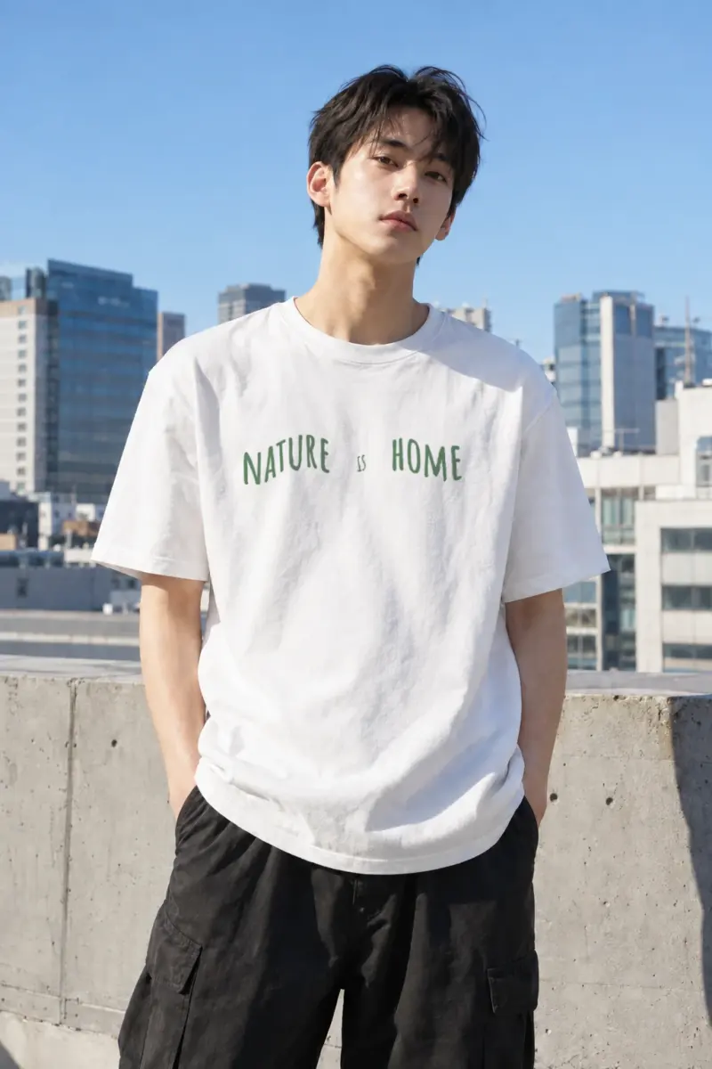 “Nature Is Home” Heavyweight Unisex Crewneck T-shirt | Gildan 5000
