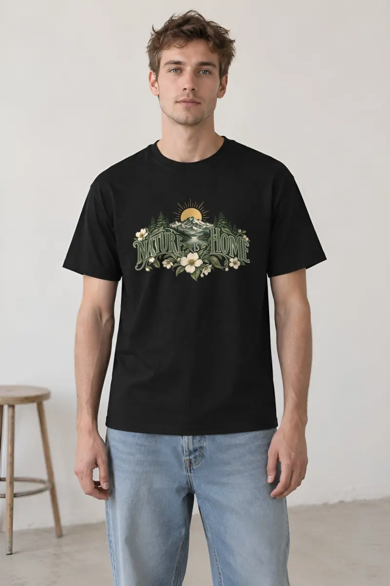 "Nature Is Home" Heavyweight Unisex Crewneck T-shirt