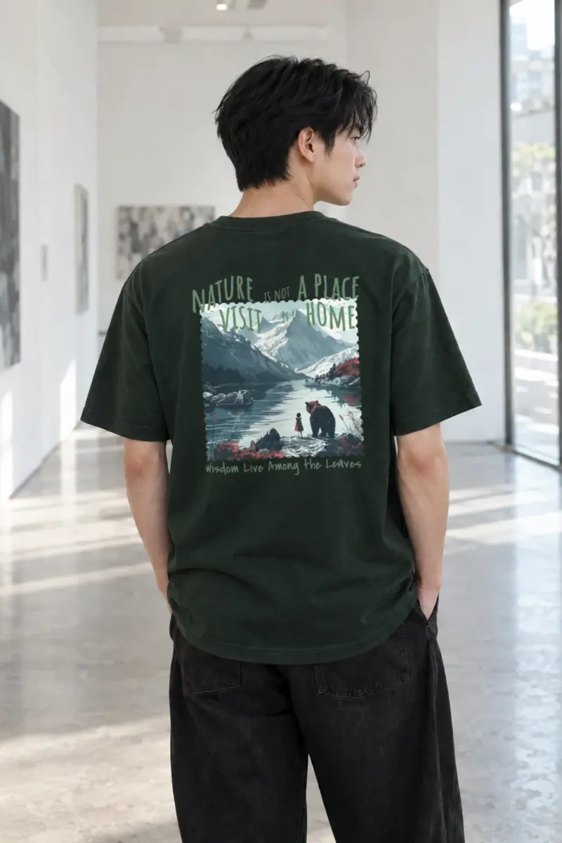"Nature Is Home" Heavyweight Unisex Crewneck T-shirt | Gildan 5000