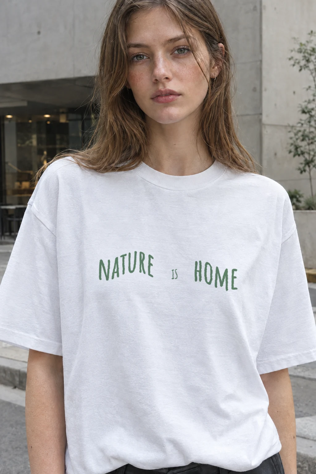 "Nature Is Home" Heavyweight Unisex Crewneck T-shirt | Gildan 5000