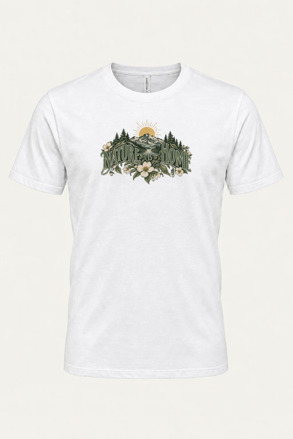 "Nature Is Home" Heavyweight Unisex Crewneck T-shirt | Gildan 5000