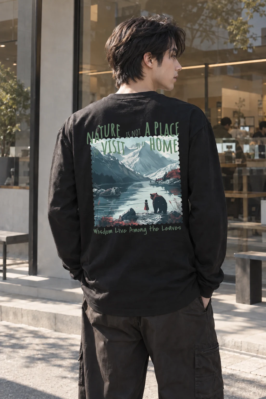 "Nature Is Home" Unisex Longsleeve T-shirt | Gildan 2400