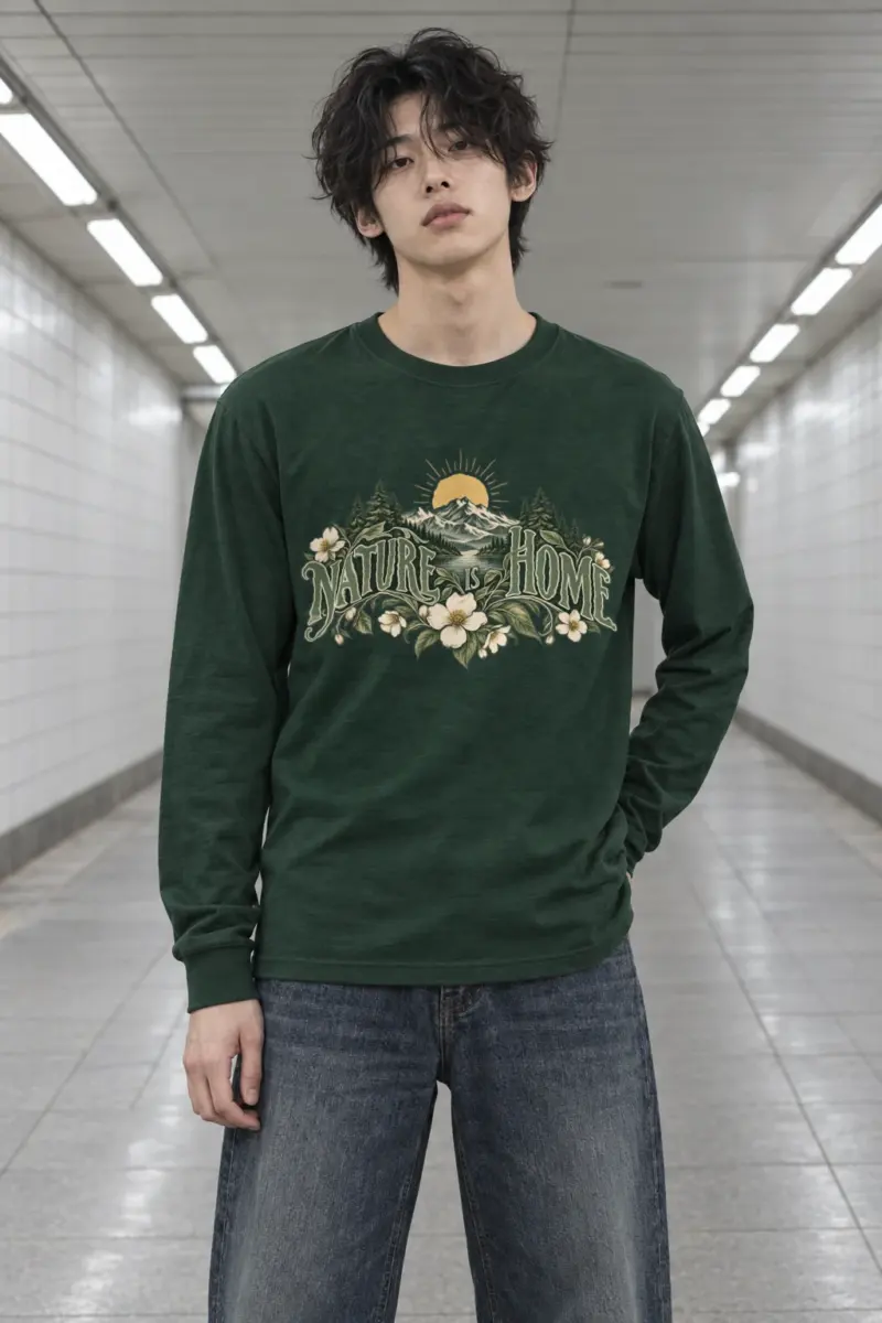 "Nature Is Home" Unisex Longsleeve T-shirt | Gildan 2400
