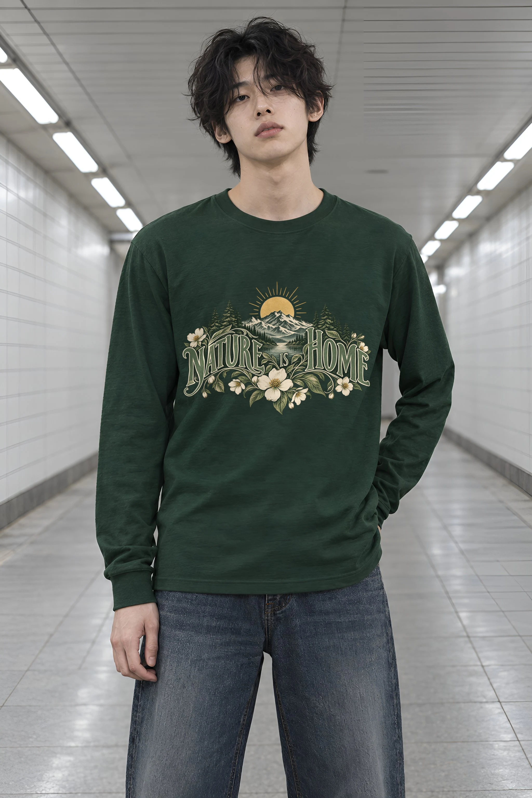 "Nature Is Home" Unisex Longsleeve T-shirt