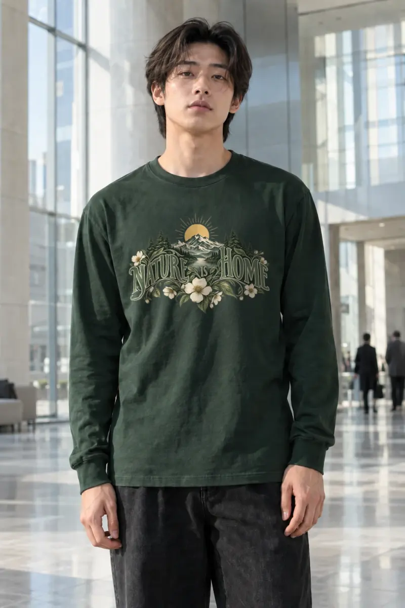 "Nature Is Home" Unisex Longsleeve T-shirt | Gildan 2400