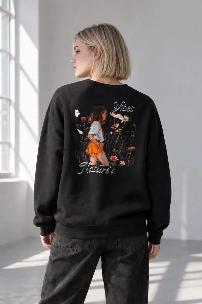 “Nature’s Vibes” Heavy Blend Unisex Crewneck Sweatshirt | Gildan 18000