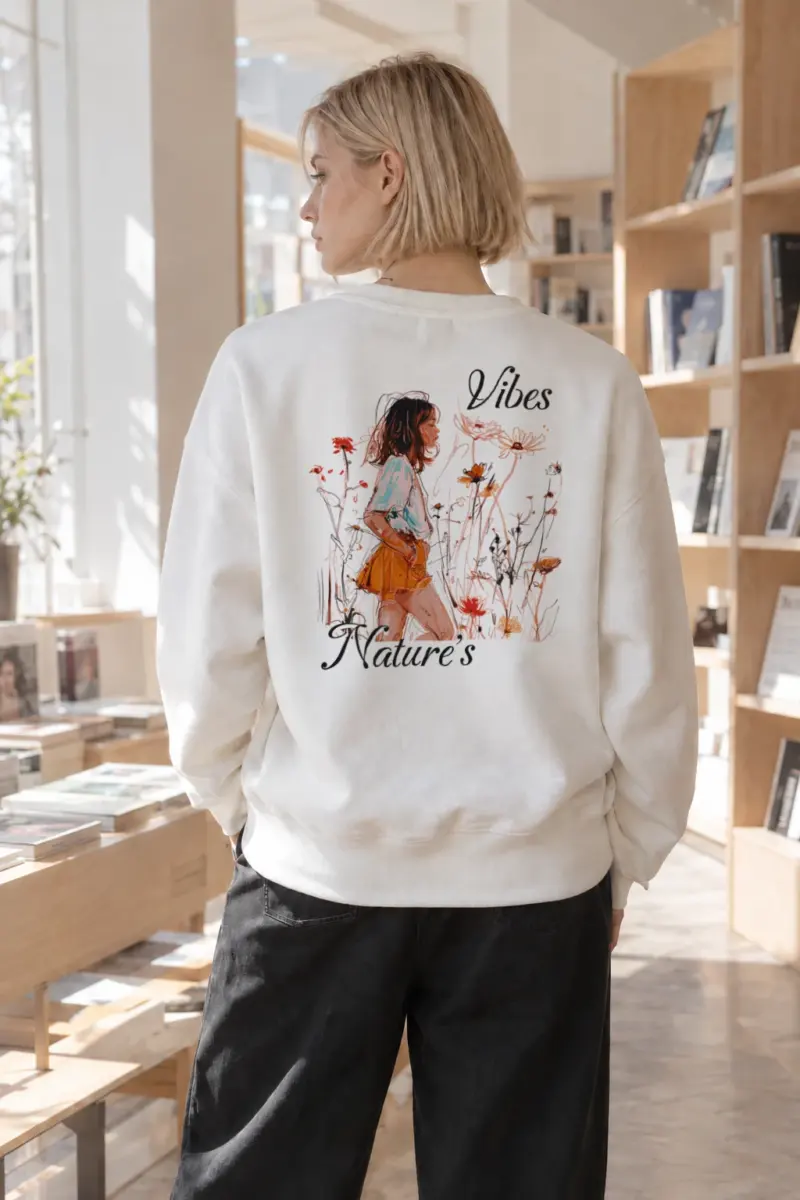 “Nature’s Vibes” Heavy Blend Unisex Crewneck Sweatshirt | Gildan 18000