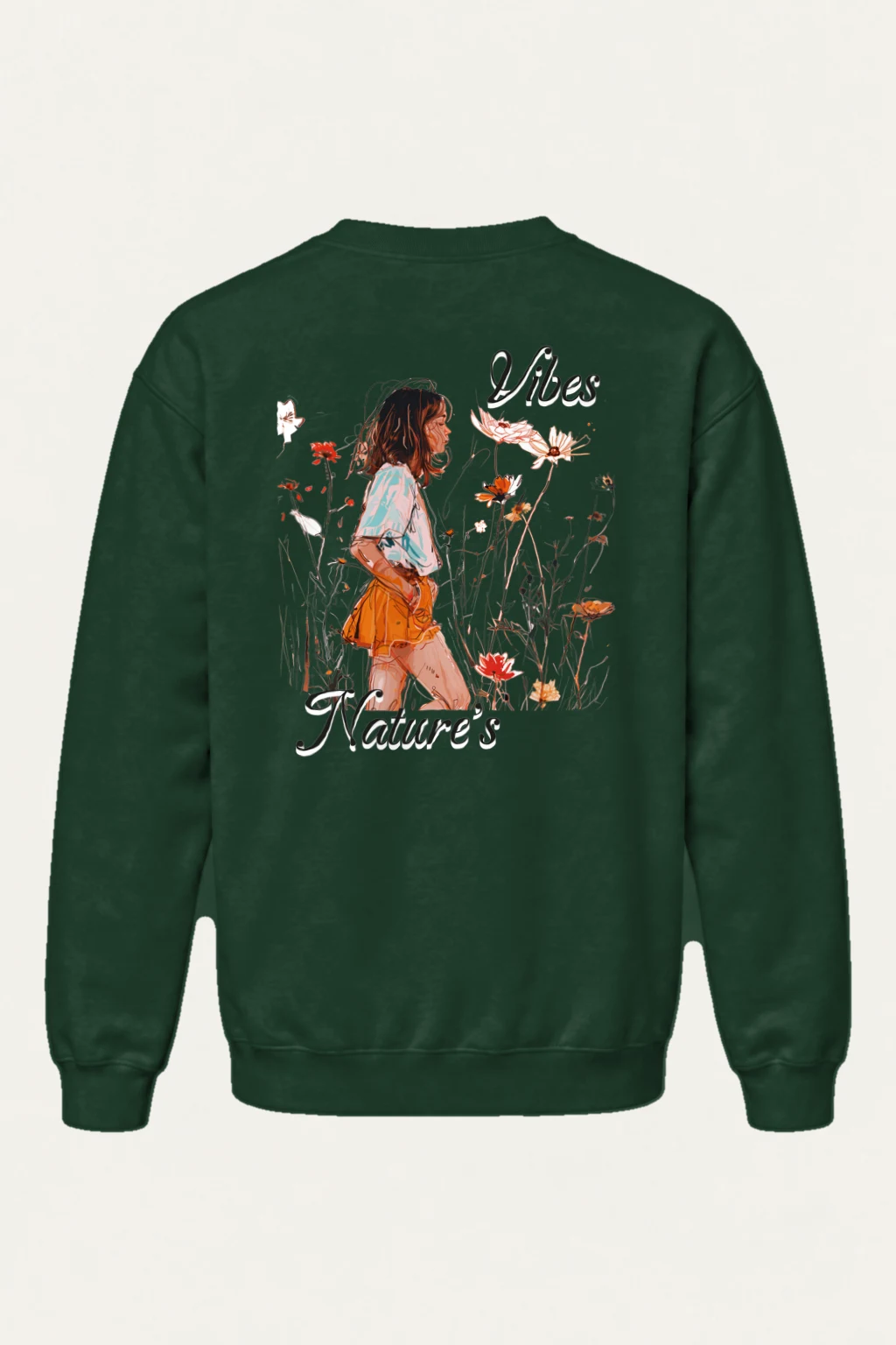"Nature's Vibes" Heavy Blend Unisex Crewneck Sweatshirt | Gildan 18000