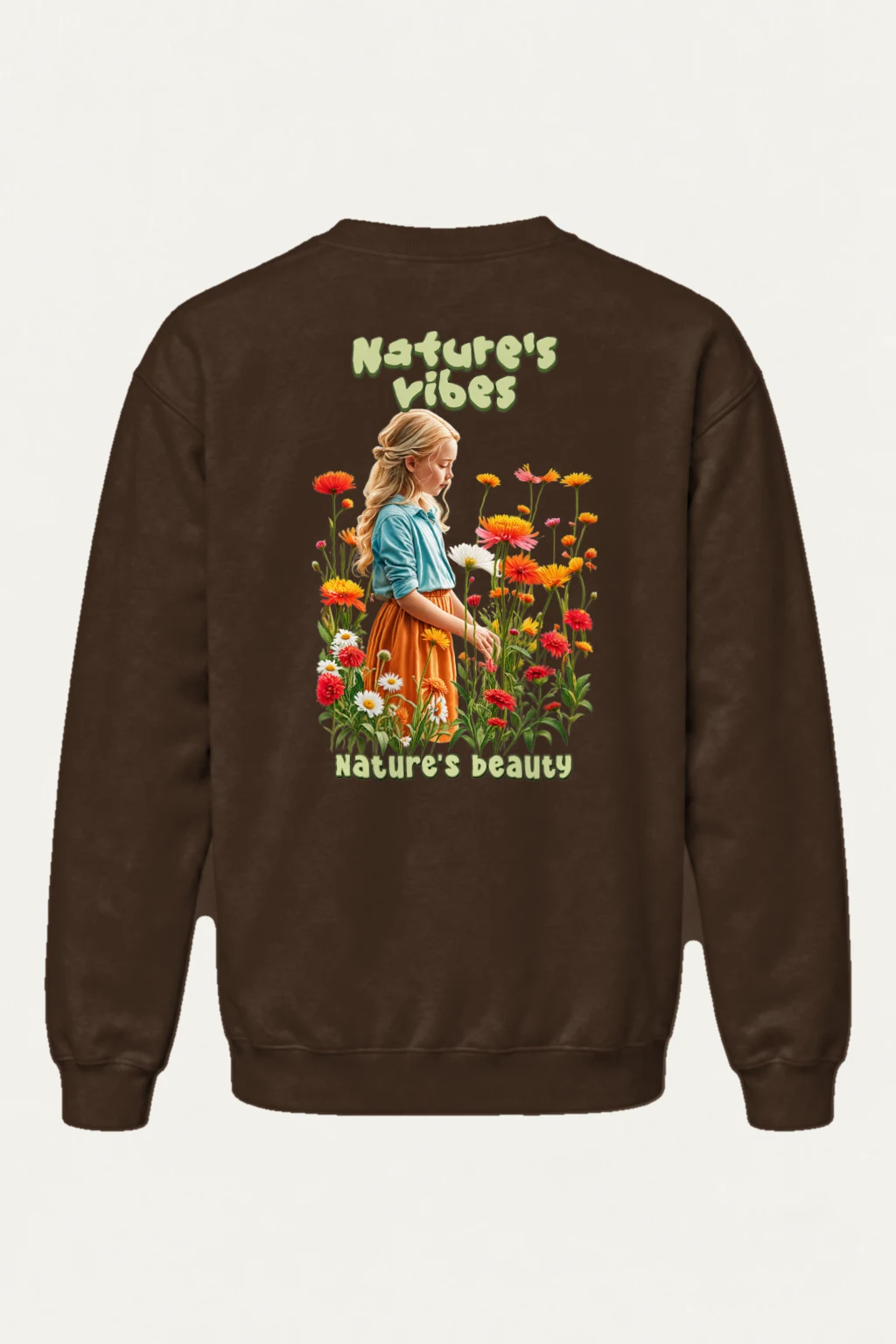 "Nature's Vibes" Heavy Blend Unisex Crewneck Sweatshirt | Gildan 18000