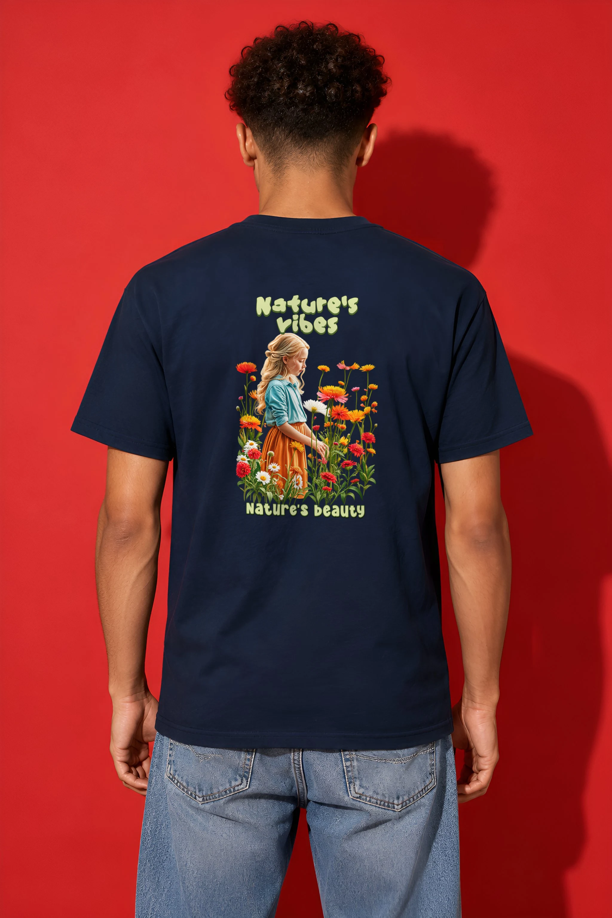 "Nature's Vibes" Heavyweight Unisex Crewneck T-shirt
