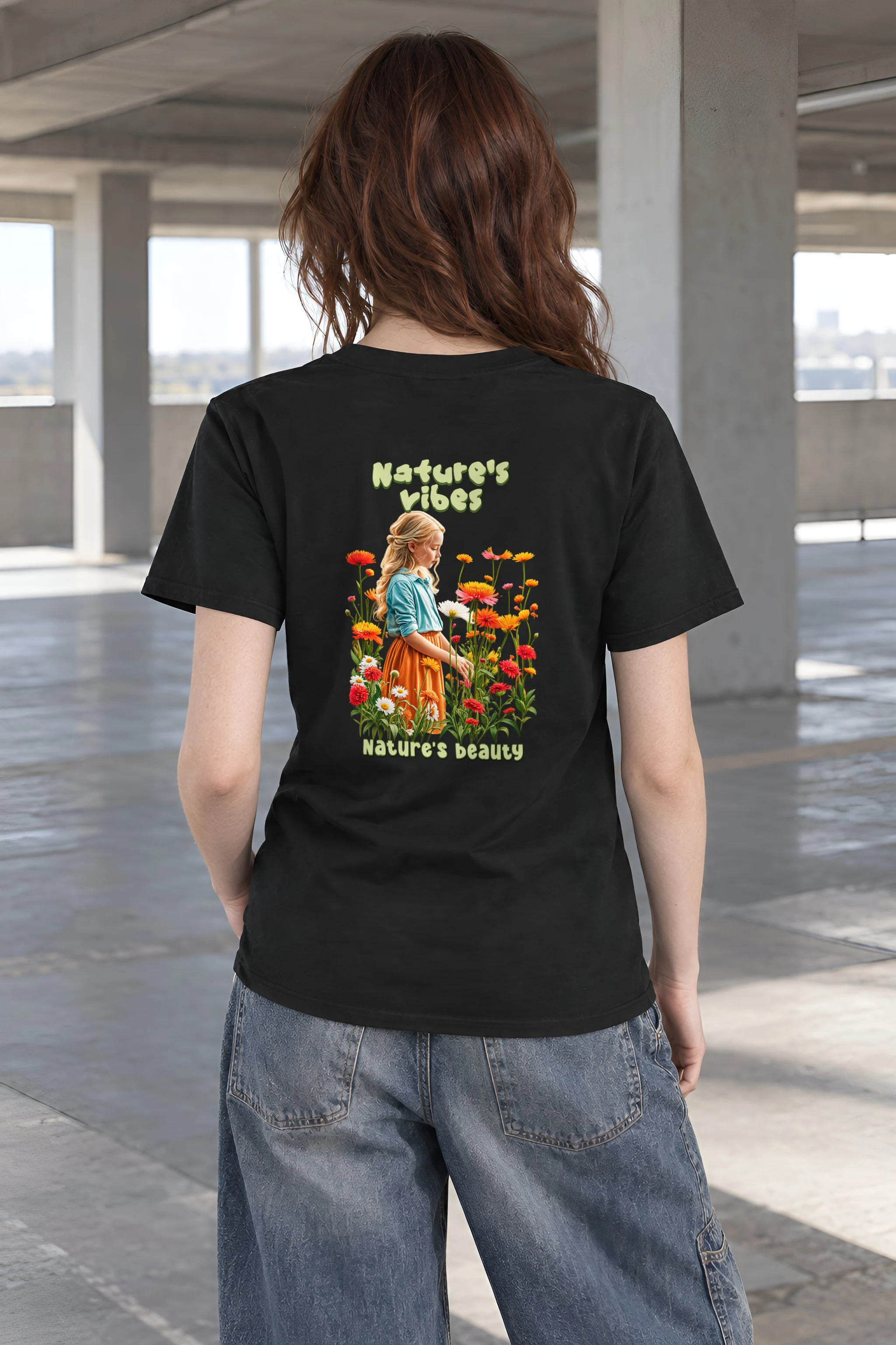 "Nature's Vibes" Heavyweight Unisex Crewneck T-shirt