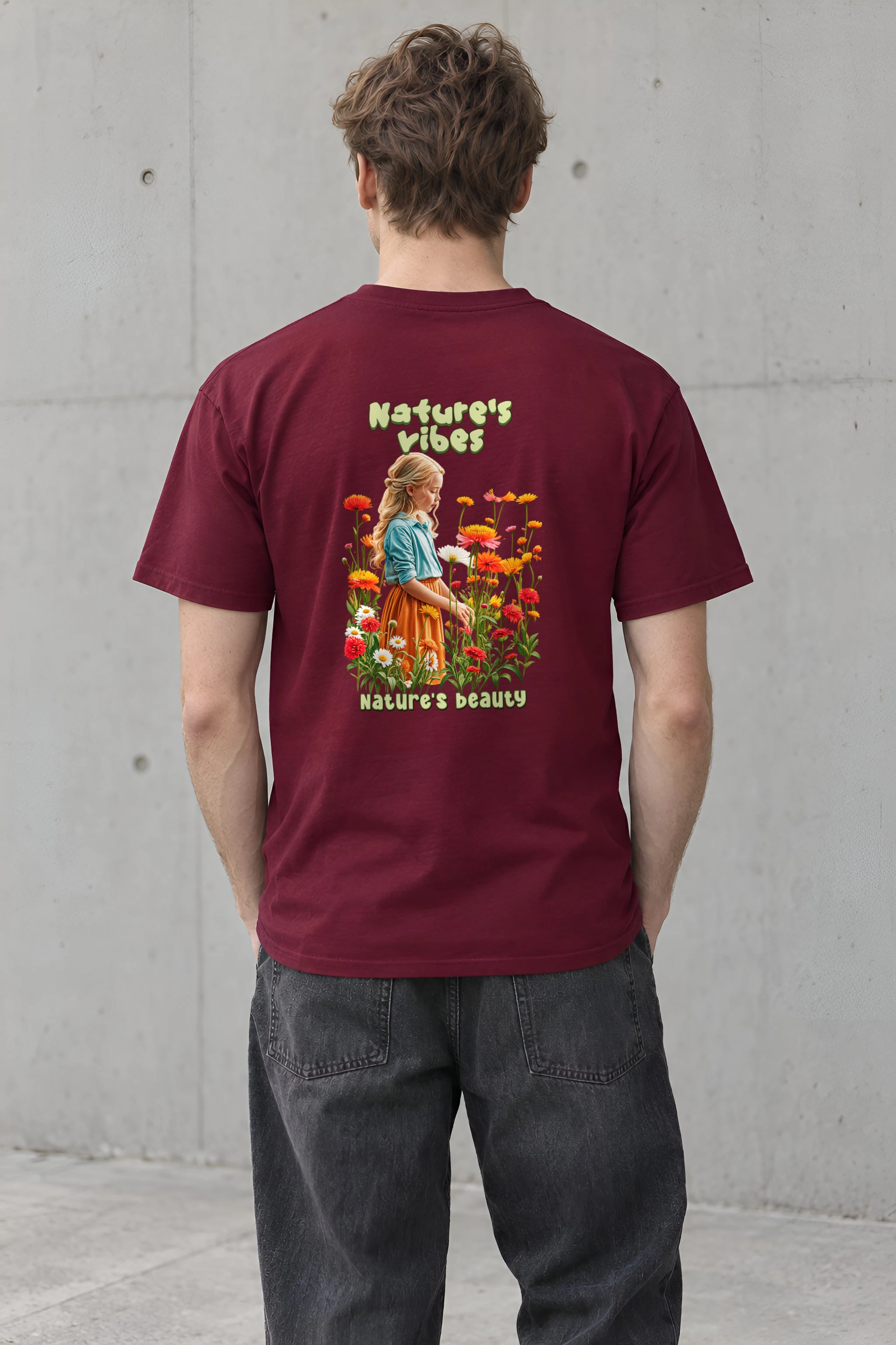 "Nature's Vibes" Heavyweight Unisex Crewneck T-shirt