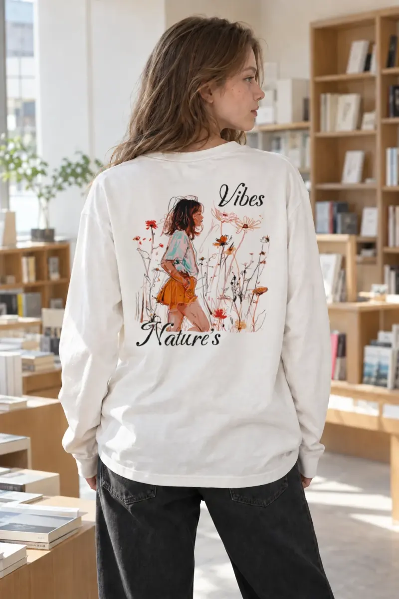 “Nature’s Vibes” Unisex Longsleeve T-shirt | Gildan 2400