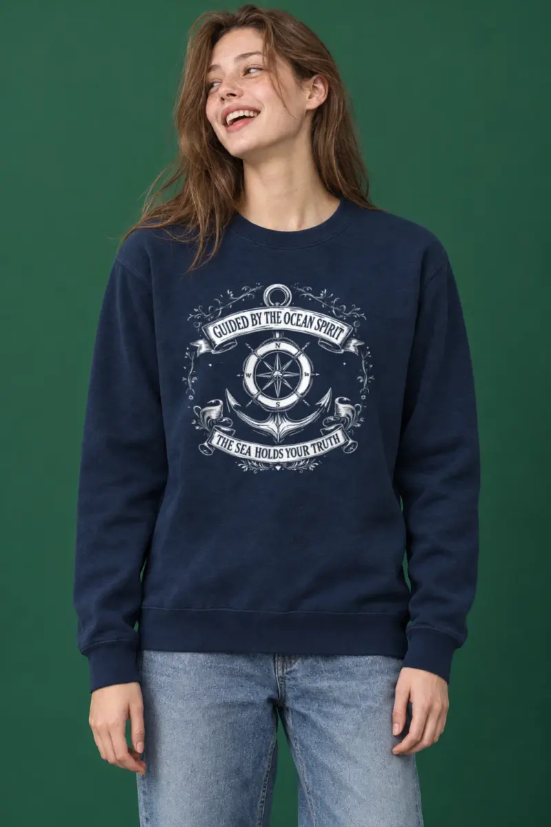 "Nautical Anchor Wheel" Heavy Blend Unisex Crewneck Sweatshirt